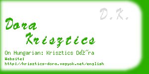 dora krisztics business card